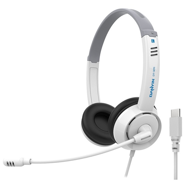 AI Learning Tablet Computer In-Ear Headset Type-C Wired Earphone Leather External Undetachable Microphone Students' Online