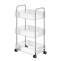 Chariot de rangement en acrylique à roulettes, chariot utilitaire mobile pour collations, cosmétiques, livres, salle de bain, organisation de la maison