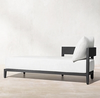 Outdoor Patio Mond-Stil Allwetter-Möbel Gebogene Rückenlehne Zweiteiliges Garten-Aluminium-Ecksofa