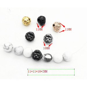 yunnique Stainless Steel Lion Head <b>Beads</b> 11mm Round <b>Loose</b> <b>Beads</b> For Bracelet Making DIY Jewelry Accessories - Product Image 1