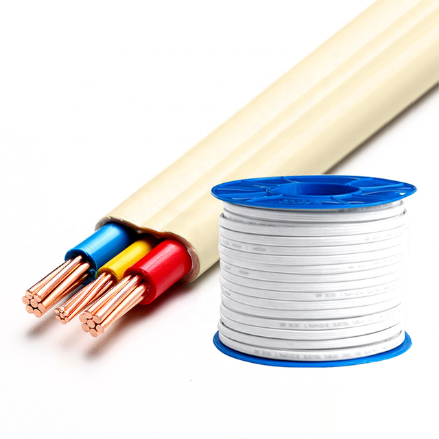 Electric Cable Wire 2.5mm 1.5mm Earth Cable White Twin Flat Cable