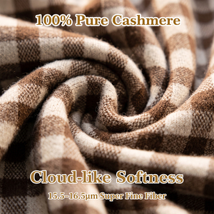 Cárdigan de Cachemira 100% Pura para <span class=keywords><strong>Mujer</strong></span>, Cuello en V, Diseño a Cuadros, 16.2μm, Tejido Stoll, Rastreable, Clásico, Casual de Negocios, Novedad 2026 - Product Image 2