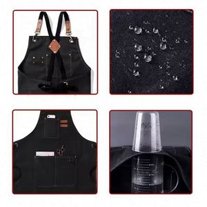 Delantales de Cocina Azules de Mezclilla Personalizados para Adultos con Logotipo, Delantales de Barista con Tirantes Cruzados, Regalos Promocionales Personalizados - Product Image 4