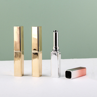 Tube à lèvres vide de luxe personnalisé, carré, dégradé, rechargeable, avec bâtonnet magnétique pour baume à lèvres, conteneur de 3,5 g
