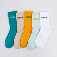 Chaussettes unisexes en coton respirant à côtes, avec logo brodé personnalisé