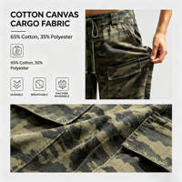 Shorts cargo en jean pour femme, imprimé camouflage corail, taille basse, coupe large et ample, pour l'été et la piscine