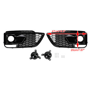 Pour <span class=keywords><strong>Audi</strong></span> Q5 SQ5 2018-2020 RSQ5 Grilles de phares antibrouillard avant noires en nid d'abeille - Product Image 2