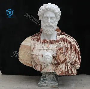 Estatua de mármol para interiores Estatua de busto romano Estatua de cabeza de mármol romano antiguo Busto de mármol