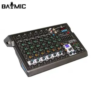 High quality Professional 8 channels Audio Power Mixer DSP USB 48V with OTG 99 dsp usb studio record dj sound console