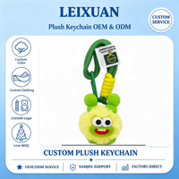 Porte-clés en peluche monstre Kawaii avec cordon de poignet, adorable monstre aux grandes yeux, poupée en peluche moelleuse, décoration de sac à dos de dessin animé