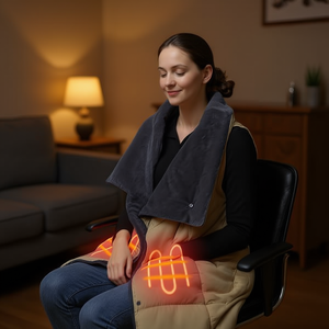 Manta Eléctrica USB con 6 Zonas y 3 Niveles de Calor, Orificios para Brazos con Cierre, Bolsillo, 5V 2A, Interruptor Doble, Lavable a Máquina, para Uso en Casa y Oficina - Product Image 2