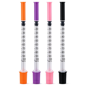 Jeringa de Insulina Desechable, Médica y Estéril, en Azul, Verde Azulado, Negro y Rosa, de Acero Inoxidable y Material PP, 0.5ml/1ml, Personalizable, con Certificación CE - Product Image 1