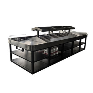 ชั้นวางของในร้านขายของชำทำจากไม้และโลหะชั้นวางของสำหรับวางผักและผลไม้ชั้นวางของซุปเปอร์มาร์เก็ตแบบสองด้านสำหรับงานหนักตามสั่ง - Product Image 1