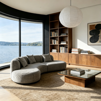 Italienisches Luxus-Designer-Sofa mit kostenlosem Versand, Vakuumkomprimiert, Stoffbezug, Amerikanischer Stil für Hotel und Villa, Leichte Eckgarnitur für Wohnzimmer
