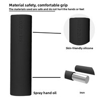 Barre d'haltères à tête plate en silicone avec bord en silicone antidérapant pour hommes, femmes, enfants - Utilisation à domicile, entraînement sportif et fitness