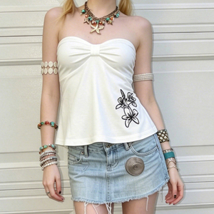 Top sin tirantes para mujer, camisola con estampado de estrellas de mar Y2K, chaleco bandeau sexy de verano, camiseta sin mangas para playa y ropa de calle - Product Image 4