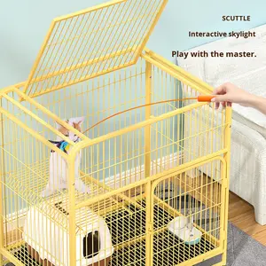 Cage <span class=keywords><strong>à</strong></span> <span class=keywords><strong>chat</strong></span> en fer Villa extra large avec toilette intégrée, abri pour <span class=keywords><strong>chat</strong></span> toutes saisons, Hebei - Product Image 4