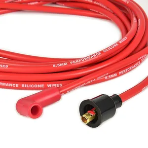 Juego de Cables de Bujía Universales de 8.5mm con Funda de Silicona Roja y Conectores de 90 Grados, en Oferta - Product Image 4