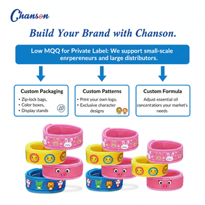 Bracelet anti-moustiques pour enfants et bébés, design de dessin animé, solide, écologique, non toxique, huiles essentielles végétales, longue durée, 2 recharges - Product Image 5