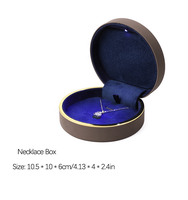 Haut de gamme exquis proposition tactile cuir semi-circulaire collier bague Bracelet LED projecteur boîte à bijoux logo personnalisé