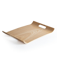 Plateau de service rectangulaire en bois de saule courbé, grande taille, avec poignées, pour hôtels et restaurants – Vente directe usine