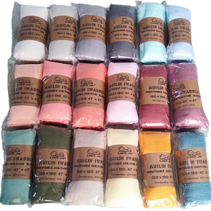 Tre bông bé Muslin Swaddle chăn mềm mại thoáng khí cho bộ đồ giường sơ sinh gói mô hình rắn dệt tre than - Product Image 2
