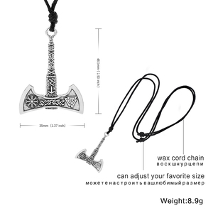 Collar de hacha vikinga para hombres, collar con colgante de hacha, Talismán, kolovmouse, nudo irlandés, Vikingo nórdico, Perun, 2021 - Product Image 3