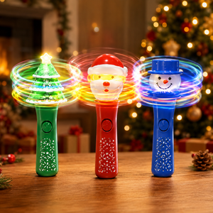 Caja de exhibición grande de plástico con varita LED giratoria para Navidad, Halloween, bodas, con luz de Papá Noel, muñeco de nieve, árbol y barra luminosa, para fiestas navideñas y venta al por menor - Product Image 1