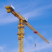 Grue à tour plate compacte à montage rapide HUGECRANE, mini-grue sans toit, capacité 12 tonnes, hauteur de levage 70 m pour bâtiments de grande hauteur, incluse