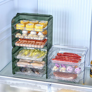 Multi Layer Transparent <b>Kitchen</b> Food Storage <b>Tray</b> Rectangle Wall Mounted 4 7 Compartments For Home Use - Product Image 2