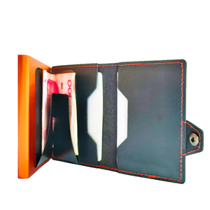 Cartera Delgada para Hombre con Bloqueo RFID, de Cuero Genuino de Primera Calidad, con Botón Lateral y Sistema de Expulsión Automática de Tarjetas - Product Image 6