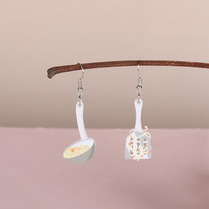 New-style <b>personalized</b> eco-friendly acrylic earrings, Western cartoon hamburger kitchenware shaped earrings for wholesale - Product Image 6