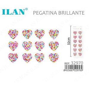 Ilan Adesivo Brillante a Forma di Cuore 32cm Multicolore - Product Image 2
