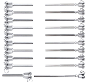 1/8 "cavo ringhiera Kit Swage terminale tenditore attiva/disattiva e raccordi terminali per fune metallica scala ponte recinzione balaustra - Product Image 1