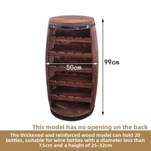 Elegante Barile di Quercia Antica <span class=keywords><strong>Portabottiglie</strong></span> Elegante in Legno Cantina di Vini per Vino Rosso Cantine Bar & Decorazioni di Festa - Product Image 5