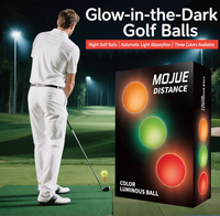Balles de golf de tournoi en Surlyn à deux couches, lumineuses pour l'entraînement nocturne, absorbant la lumière automatiquement, poids 45g, 342 fossettes, 80