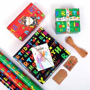 Nouveau papier d'emballage cadeau jetable 50x70cm, revêtement en silicone, matériau vierge, 6 pièces pour enfants - Product Image 1