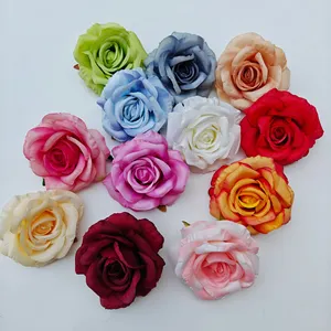 Großhandel New Design Dekoration Blumen kopf 11 cm Seide künstliche Rose Blumen kopf