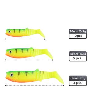 Señuelo Suave de Alta Calidad con Ojos 3D Realistas de 80-125mm, Cola en T, para Pesca de Trucha y Carpa en Agua Dulce y Salada, Iscas, Pesca, Wobbler, Aparejos - Product Image 4