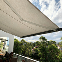 Auvent en aluminium de couleur personnalisée, auvent cassette complet, auvent motorisé rétractable pour extérieur, auvent pliant pour patio
