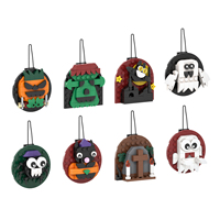 Kits de briques MOC créatifs sur le thème des films d'animation, d'horreur et d'Halloween, avec conteneur, jouets de construction DIY pour enfants MOC1759
