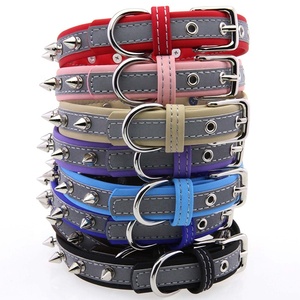 लक्जरी क्लासिक कुत्ते बुलेट हेड रिवेट कॉलर सुपर फाइबर सामग्री प्रतिबिंबित व्यक्तिगत टिकाऊ एंटी-काटने वाले गले - Product Image 5