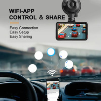 Nueva cámara de salpicadero 4K de 3 pulgadas, portátil, 1600P, WiFi, caja negra para coche, con cámara Doble GPS, ventosa, pantalla IPS, memoria de tarjeta TF