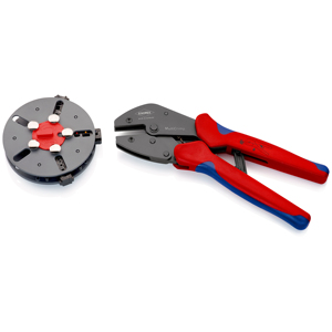 KNIPEX MultiCrimp Steel Industrial Grade <b>Crimping</b> <b>Tool</b> with Black Oxide Finish and Magazine for 16 AWG <b>Wire</b> Connectors - Product Image 1