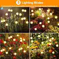 Lampe solaire LED OEM à effet de luciole, éclairage oscillant pour jardin, allée, patio, décoration extérieure
