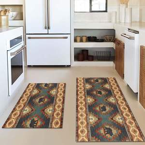 Tapete de cocina de terciopelo cristalino Temu, rectangular, con diseño de patchwork, antideslizante, absorbente de agua, resistente a las manchas, tapete largo para uso doméstico. - Product Image 4