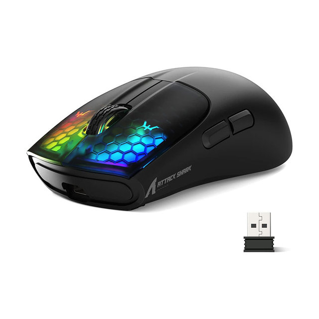 ATTACK SHARK X5 Wireless Gaming Mouse Ultralight RGB 2.4G  USB Rechargeable Ergonomic Mouse for PC Gaming