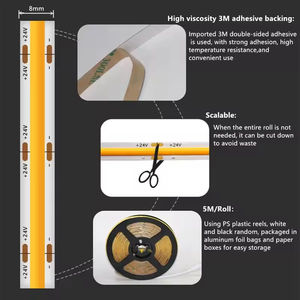 Tira de diodos emisores de luz COB en oferta, regulable, de dos colores, temperatura de color blanco, tira de diodos emisores de luz flexible - Product Image 5