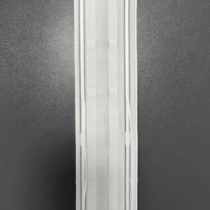 Ruban de plissage moderne en polyester pour rideaux, plissé crayon avec cordon de serrage et poches à crochets, pour tringles à rideaux, longueur personnalisée, blanc - Product Image 2