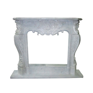Chimenea Moderna Independiente de Mármol Blanco para Uso en Villas - Product Image 2